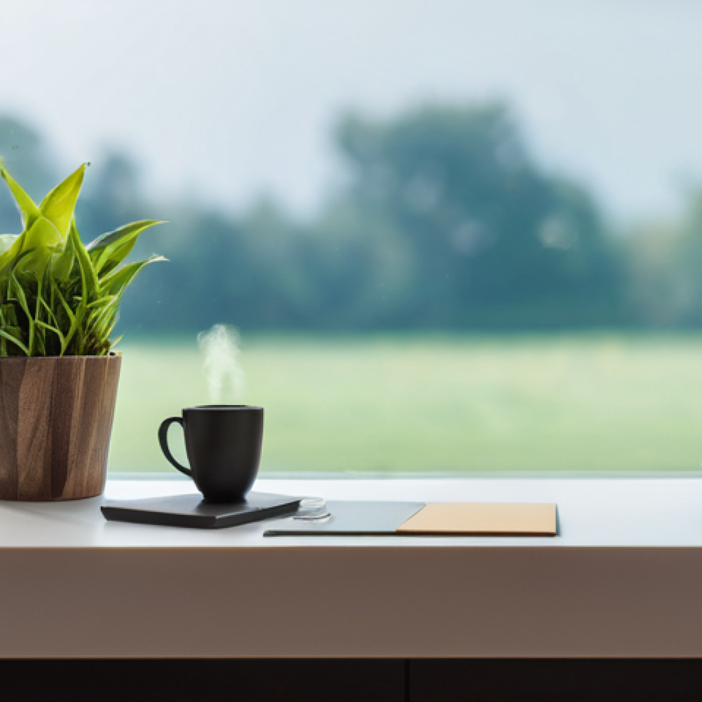 교통 관련 업무 스트레스 관리 - Image Prompt 1: The Serene Morning Ritual**