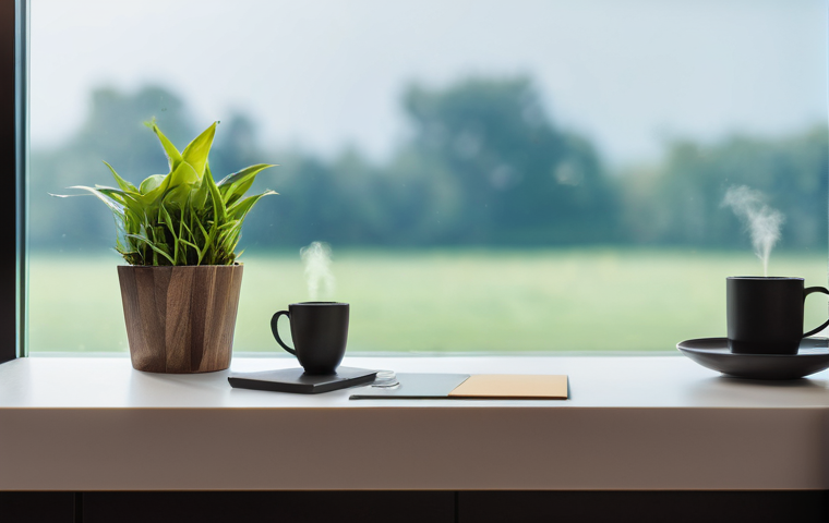 교통 관련 업무 스트레스 관리 - Image Prompt 1: The Serene Morning Ritual**