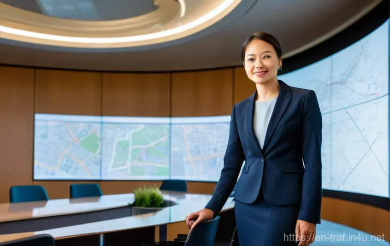 교통관련 공학과 자격증 연계성 - **Prompt:** "A group of professional transportation engineers, including men and women, on a constru...