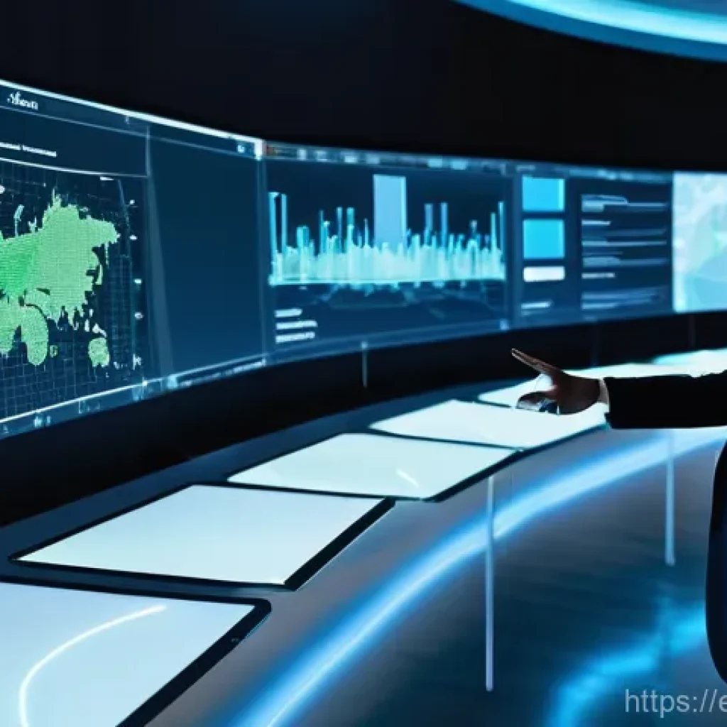 교통직 이직 전략과 팁 - **Prompt:** A dynamic, wide-angle shot inside a sleek, futuristic logistics control center. A divers...