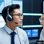 Home 20 교통직 실습과 관련된 실전 팁 - A modern traffic control room with a diverse team of professionals actively communicating; multiple ...